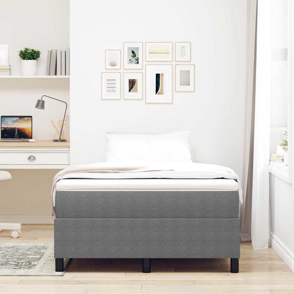 vidaXL Letto a molle Grigio chiaro e bianco 120 x 200 cm