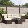 vidaXL Set Divani da Giardino 7 pz con Cuscini Marrone in Polyrattan