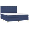 vidaXL Letto a Molle con Materasso e LED Blu 160x200 cm in Tessuto