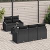 vidaXL Set di divani con cuscino con cuscino 6 pcs Nero polyrattan