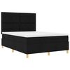 vidaXL Letto a Sorgente LED con materasso Nero 140 x 190 cm Tessuto
