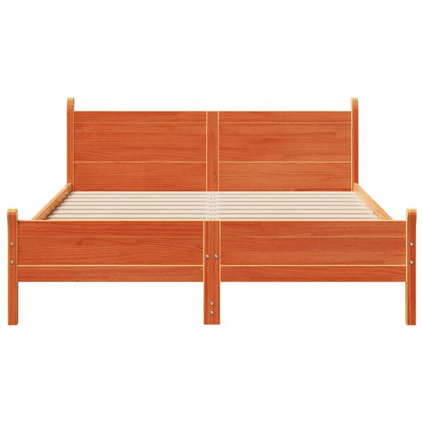 vidaXL Letto senza Materasso Marrone Cera 140x190 cm in Legno di Pino