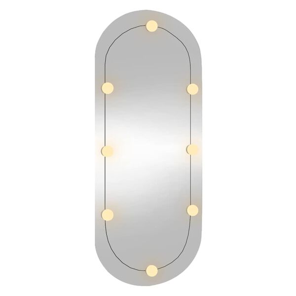 vidaXL Specchio da Parete con Luci LED 45x100 cm Vetro Ovale