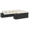 vidaXL Set Divani da Giardino 10pz con Cuscini in Polyrattan Nero