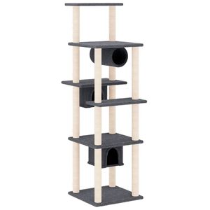vidaXL Albero per Gatti con Tiragraffi in Sisal Grigio Scuro 169 cm