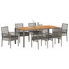 vidaXL Set da Pranzo per Giardino 7 pcs Grigio polyrattan