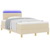 vidaXL Letto a Sorgente LED con materasso Crema 120 x 200 cm Tessuto