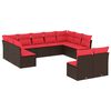 vidaXL Set Divani da Giardino 11 pz con Cuscini Marrone in Polyrattan