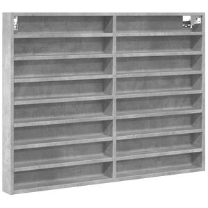 vidaXL Armadietto Vetrina Grigio Cemento 100x8,5x75 cm Multistrato