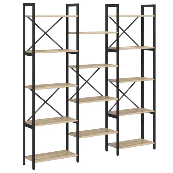 vidaXL Libreria Rovere Sonoma 156 x 25 x 167 cm Legno multistrato