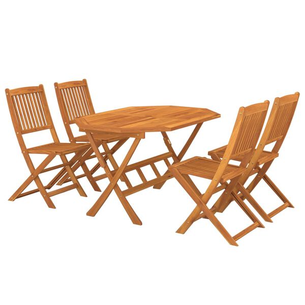 vidaXL Set da Pranzo da Giardino 5 pz in Legno Massello di Acacia