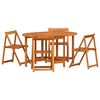 vidaXL 5 pz Marrone Legno di Acacia Massello