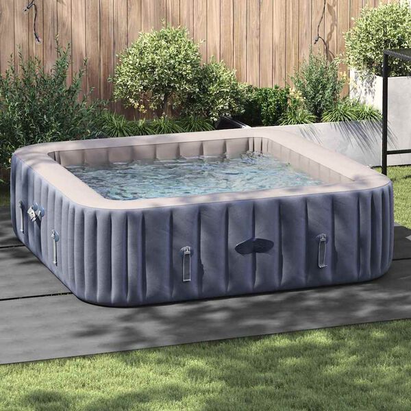 vidaXL Telo per Fondo Piscina Grigio chiaro 396 x 396 cm