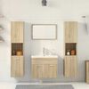 vidaXL Set Mobili da Bagno 5 pz Rovere Sonoma in Legno Multistrato