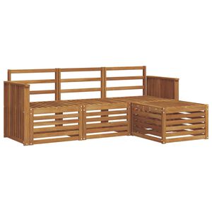 vidaXL Set di divani da esterno 4 pz Naturale