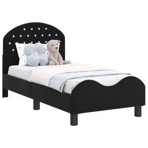 vidaXL Struttura letto per bambini con testata Nero 70 x 140 cm