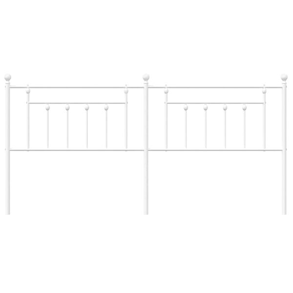 vidaXL Testiera in Metallo Bianco 193 cm