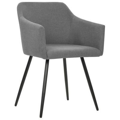 323093 vidaXL Dining Chairs 2 pcs Light Grey Fabric