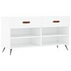 vidaXL Panca Porta Scarpe Bianca 102x35x55 cm in Legno Multistrato