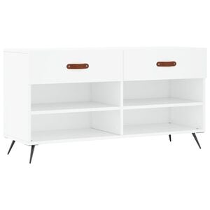 vidaXL Panca Porta Scarpe Bianca 102x35x55 cm in Legno Multistrato