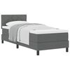 vidaXL Letto a molle con materasso Grigio scuro 80 x 200 cm Tessuto
