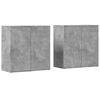 vidaXL Credenze 2 pz Grigio Cemento 79x38x80 cm in Legno Multistrato