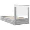 vidaXL Letto con Contenitore con testiera Grigio Sonoma 75 x 190 cm