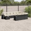 vidaXL Set Divani da Giardino 11 pz con Cuscini in Polyrattan Nero
