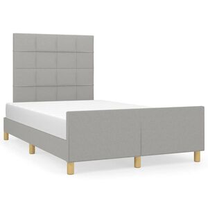 vidaXL Giroletto senza Materasso Grigio Chiaro 120x200 cm Tessuto