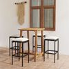 vidaXL Set da Bar da Giardino 5 pz con Cuscini Nero