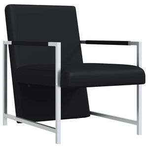 vidaXL Poltrona con Gambe Cromate Nera in Similpelle