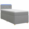vidaXL Letto box spring con materasso Grigio Chiaro 100 x 200 cm