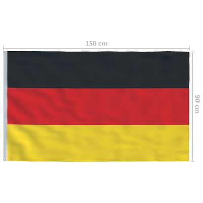 vidaXL Bandiera della Germania con Pennone in Alluminio 4 m