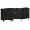 vidaXL Credenze 3 pz Nere in Legno Multistrato