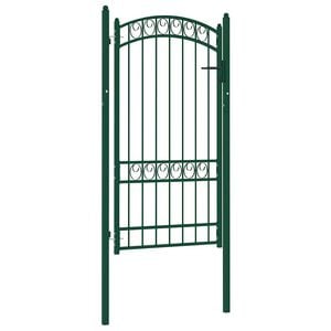vidaXL Cancello per Recinzione ad Arco in Acciaio 100x175 cm Verde