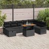 vidaXL Set Divano da Giardino 9 pcs Nero polyrattan