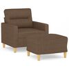 vidaXL Poltrona con Poggiapiedi Marrone 60 cm in Tessuto