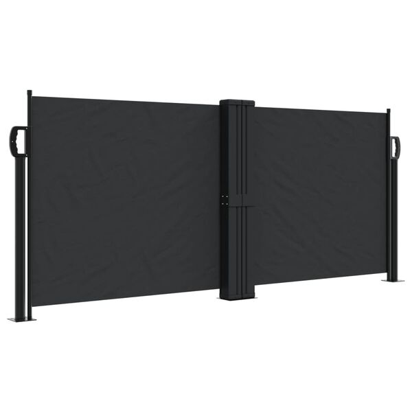 vidaXL Tenda da Sole Laterale Retrattile Nera 100x600 cm