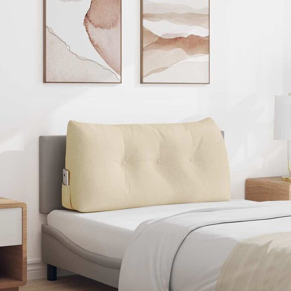 vidaXL Cuscino per Schiena Crema 100 x 24 x 50 cm Tessuto