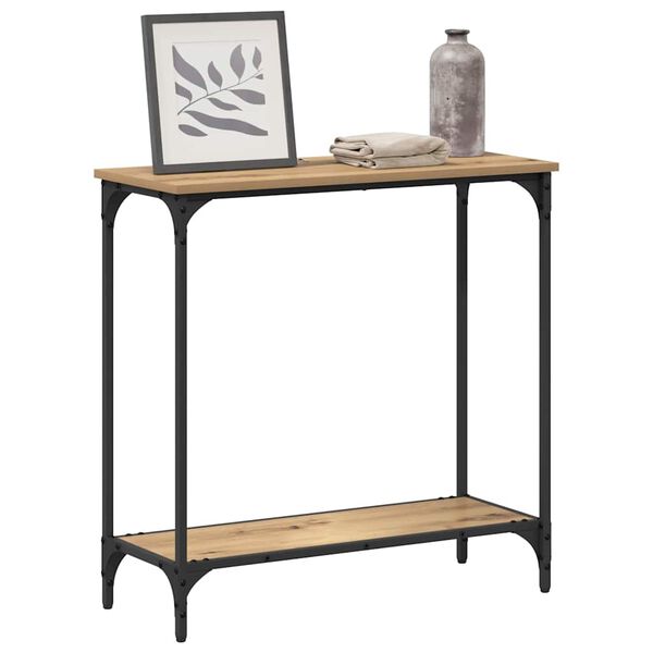 vidaXL Tavolo consolle rovere artigianale 75 x 30.5 x 75 cm