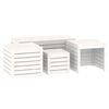 vidaXL Set Cassette da Giardino 4 pz Bianco in Legno Massello di Pino