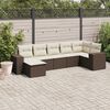 vidaXL Set Divani da Giardino 7 pz con Cuscini Marrone in Polyrattan