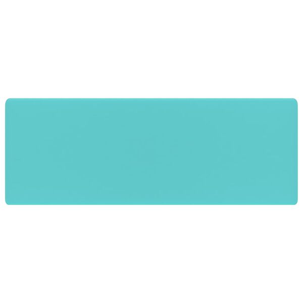 vidaXL Lavabo Troppopieno Quadrato Verde Chiaro Opaco 41x41cm Ceramica