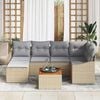 vidaXL Set Divano da Giardino 7 pcs Beige e Grigio Chiaro polyrattan