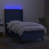 vidaXL Letto a Molle con Materasso e LED Blu 100x200cm in Tessuto