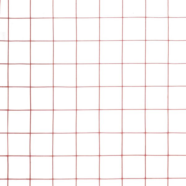 vidaXL Recinzione in Rete per Pollaio in Acciaio e PVC 25x1,5 m Rossa