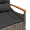 vidaXL Set Divani da Giardino 4 pz con Cuscini in Polyrattan Grigio