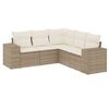 vidaXL Set Divano da Giardino 5 pz con Cuscini Beige in Polyrattan