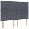vidaXL Letto a Sorgente LED Grigio scuro 160 x 200 cm Velluto
