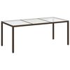 vidaXL Tavolo Giardino Marrone 190x90x75cm Vetro Temperato Polyrattan